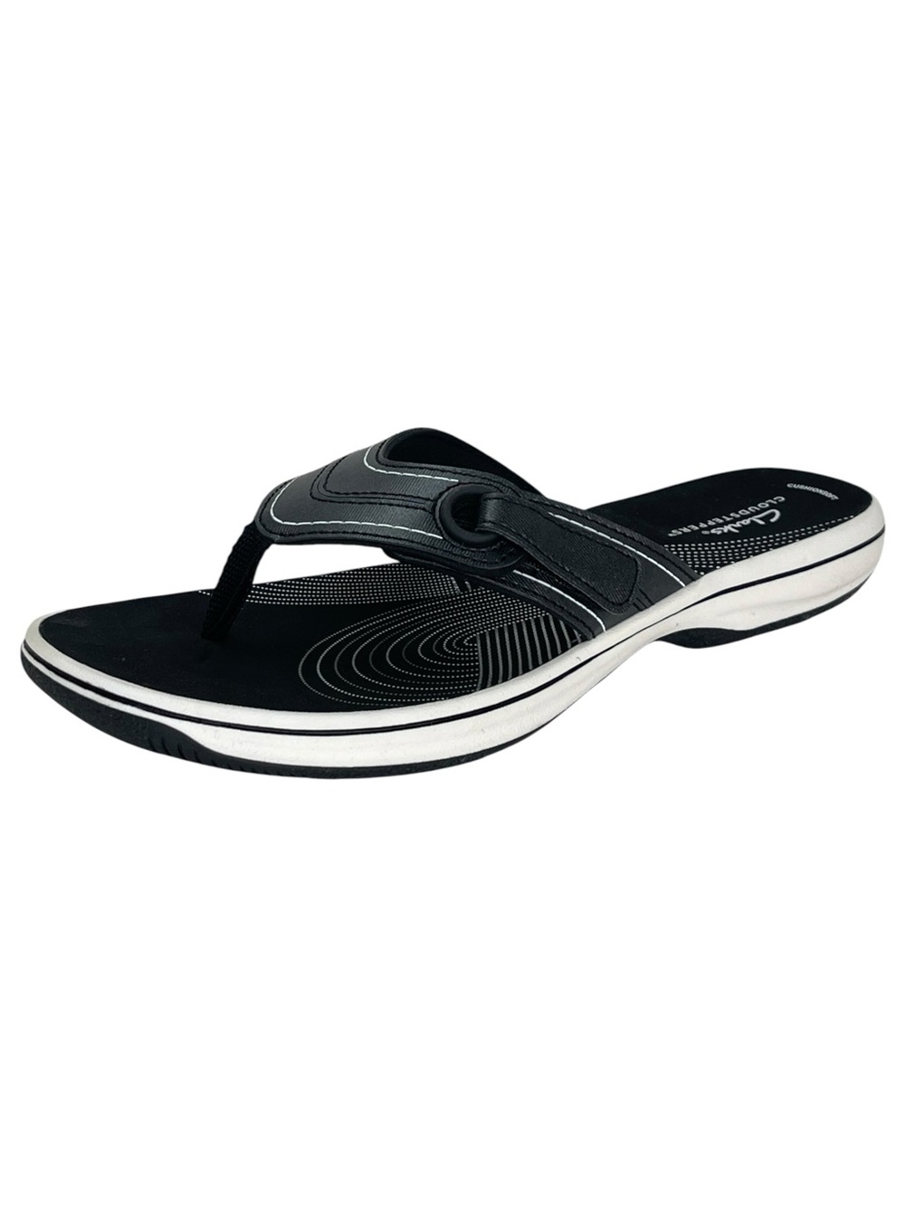 Clarks Cloudsteppers Breeze Reyna Black Womens Thong Sandals Size 10M - Picture 2 of 11